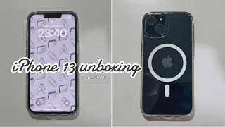 iPhone 13 unboxing 🖤 Midnight + aesthetic 🎧 128 gb #iphone #apple  #black #unboxing #boyfriend