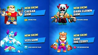 ALL SAM SKINS UNLOCK ANIMATION | Brawl Stars