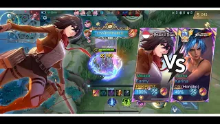 SOLO RANK KETEMU TOPGLOBAL KARINA!! AUTO KITA KASIH PAHAM FANNY DARAT KITA!! GAMEPLAY FANNY!! MLBB!!