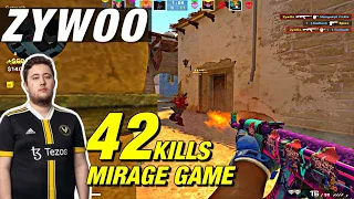 Zywoo mirage faceit game! (42frags)🔥CSGO ZywOo POV
