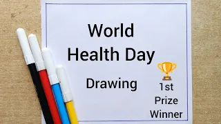 World Health Day Drawing || World Health Day Poster Drawing || Health Day Drawing