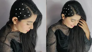 Hairstyle with Pearls | Beads hairstyle | Party Hairstyle 2022| Open Hairstyle | #hairstyle