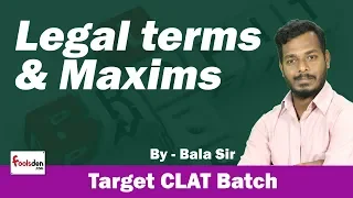 Legal Terms And Maxims Class | 1 hour Show for CLAT 2020 | Bala Sir