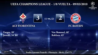 Fiorentina VS Bayern München ( 3 / 2 )  UCL 2009 - 2010   Highlights Full HD