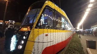 Одесса Парад Рождественских трамваев 2022 и Приморский бульвар   tram parade