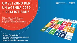 Umsetzung der UN-Agenda 2030 – Realistisch?