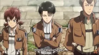 Levi introducing himself in attack on titan