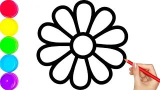 Easy flower drawing, painting and colouring for kids, toodles ideas for kids, somser artist,pt-2