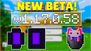 MCPE 1.17.0.58 CAVES & CLIFFS FEATURES! Minecraft Pocket Edition Portals Fixed & Greedy Axolotls!