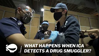 What happens when a drug smuggler is caught at Singapore's borders?