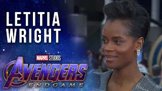 Letitia Wright reacts to Shuri getting snapped by Thanos LIVE from the Avengers: Endgame Premiere