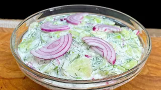 I take a cucumber and make a brilliant salad! A delicious and healthy recipe!