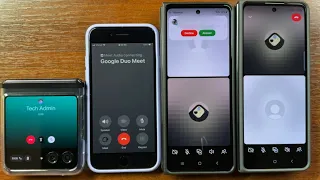 Razr 40U vs iPhone SE 3 + Samsung Z Fold 5 vs 4 Google Meet + Instagram Outgoing & Incoming Calls