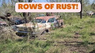 Lost in the Woods: Fred's Abandoned Car Lot! Walking around Buick, Ford, Chevy, Pontiac collection!