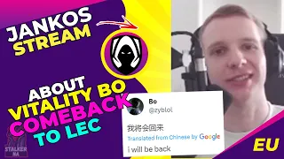 Jankos About VIT BO COMEBACK to LEC 👀