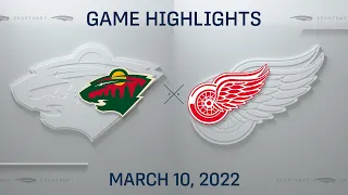 NHL Highlights | Wild vs. Red Wings - Mar 10, 2022
