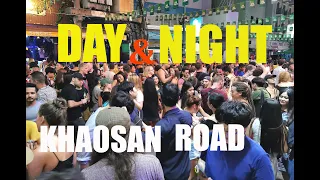 Khaosan Road  Bangkok - the best  Party street in Thailand, DAY & NIGHT 4k