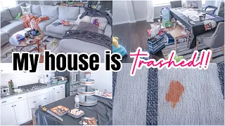 MY HOUSE IS TRASHED! | AFTER PARTY CLEAN WITH ME | MESSY HOUSE TRANSFORMATION