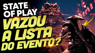 VAZOU a Suposta LISTA dos Jogos que irão APARECER HOJE no STATE OF PLAY? [ RUMOR ]