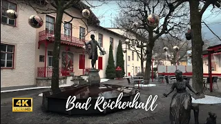 Bad Reichenhall, Bavaria - Rainy Walk in City Center to Luitpoldbrücke - 4K HDR