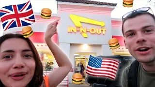 BRITISH Try IN-N-OUT BURGER for the FIRST TIME!