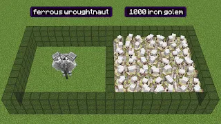 1000 iron golems vs 1 ferrous wroughtnaut (who will win?)