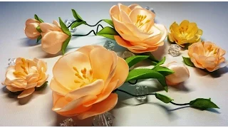 Ribbon flowers:quick and easy/Flores de las cintas:rápida y fácil/Цветы из лент:быстро и легко.МК