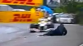 F1 marshall falls twice then nearly gets run over