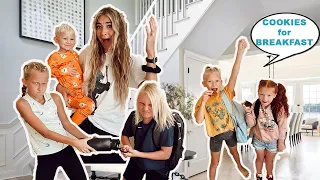 Taking on my MOM'S MORNING ROUTINE!! | MOM for a DAY to 16 KIDS!!