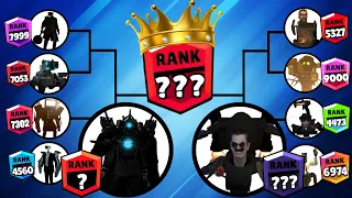 Skibidi toilet tournament brawl stars ranks up Upgraded Cameraman titan vs Team Skibidi Saws Toilet