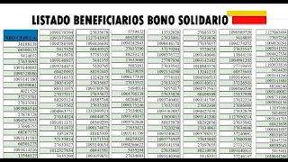Listado Beneficiarios Bono Solidario | Consulte su CC