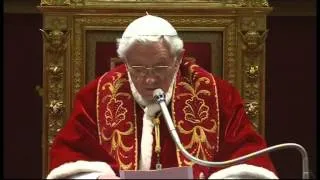 28 febbraio 2013 Il congedo di Papa Benedetto XVI dai Cardinali nella Sala Clementina