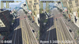 AMD Ryzen 5 1600 OC (4Ghz) vs. Intel i5-8400 with a GeForce GTX 1060 in 10 Games