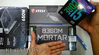 intel Core i5 9400F msi B360M MORTAR Kingston 16GB 2666 Dual Channel 650W Upgrade Gaming Rig 2019