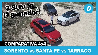 Comparativa SUV 4x4 ¡al límite!: Kia Sorento vs Hyundai Santa Fe vs SEAT Tarraco | Diariomotor