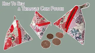 How to sew a triangle pouch | diy triangle coin purse | triangle coin pouch | diy cute coin purse