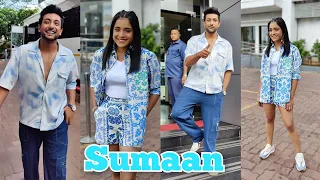 Sumaan Twinning In Blue For Entertainment Ki Raat Shoot | Sumbul Touqeer Khan With Fahmaan Khan