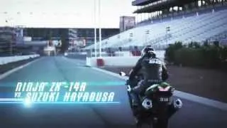 2012 Kawasaki Ninja ZX-14R vs 2012 Suzuki Hayabusa Drag Race