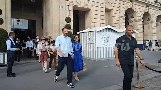 Jennifer Lopez with kids and her lover today in Paris