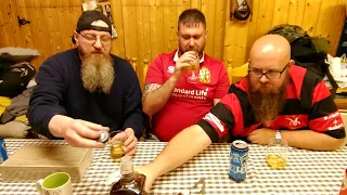 The Manx beard club tests a French MRE military ration.