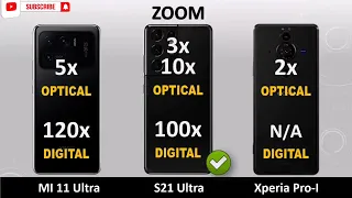 Sony Xperia Pro-I Vs Samsung Galaxy S21 Ultra 5G Vs Xiaomi Mi 11 Ultra