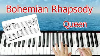 Богемская Рапсодия На Пианино ОБУЧЕНИЕ + НОТЫ 🎹 Как Играть УРОК | Bohemian Rhapsody Queen