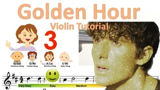 Golden hour by JVKE sheet music and easy Violin Tutorial