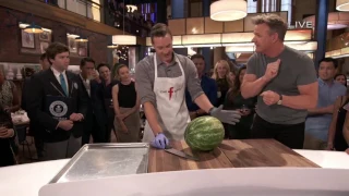 Guiness World Record - Chef Gordon Ramsay for fastest chopper for water melon challenge