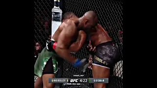 Kamaru Usman destroying Tyron Woodley body