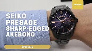 Unboxing Seiko Presage Sharp Edged Akebono SPB363J1 SPB363