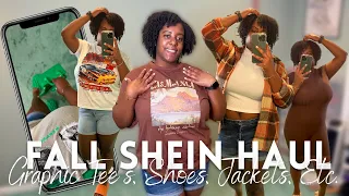 HUGE FALL SHEIN TRY ON HAUL 2022 | Graphic Tee's, Shoes, Jackets, Etc.