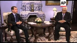 Palestinian leader meets Russian president Medvedev