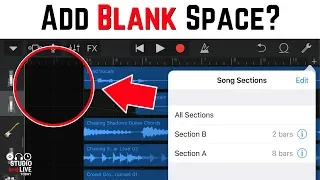 Add bars to beginning of a song in GarageBand iOS (iPhone/iPad)