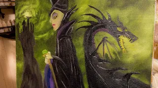 Disney Sleeping Beauty Maleficent | Oil Painting Time Lapse